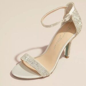 Betsey Johnson Jeweled Metallic Stiletto Sandals